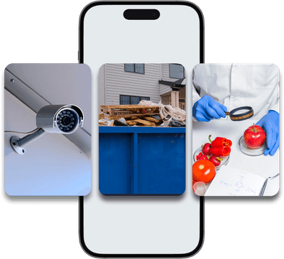 mockup telefono con immagini di alcuni servizi